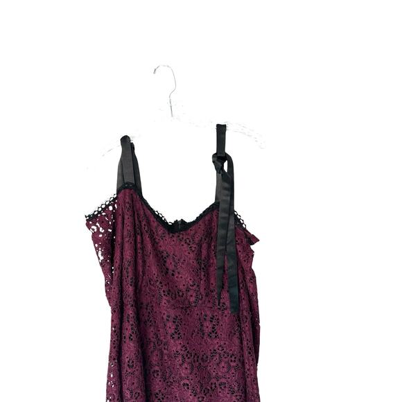 Alexis Burgundy Whimsigoth Guipure Lace Sophia‎ Cocktail Mini Dress Size Small - Picture 4 of 14